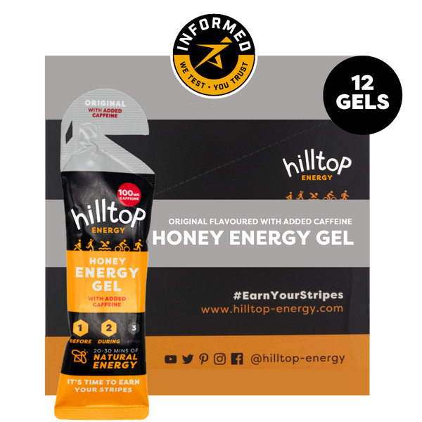 Hilltop Energy Original Flavoured Gel With Added Caffeine – 1 Case (12 x 30g)